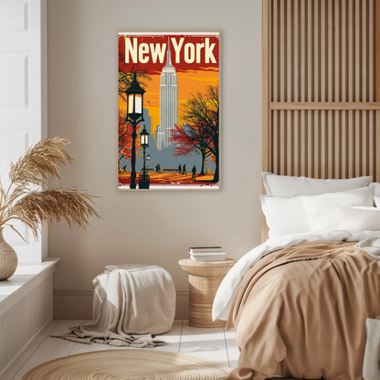 Empire State Building Vintage New York Style Poster