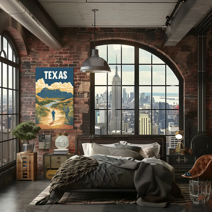 Texas Vintage Poster - Western Landscape