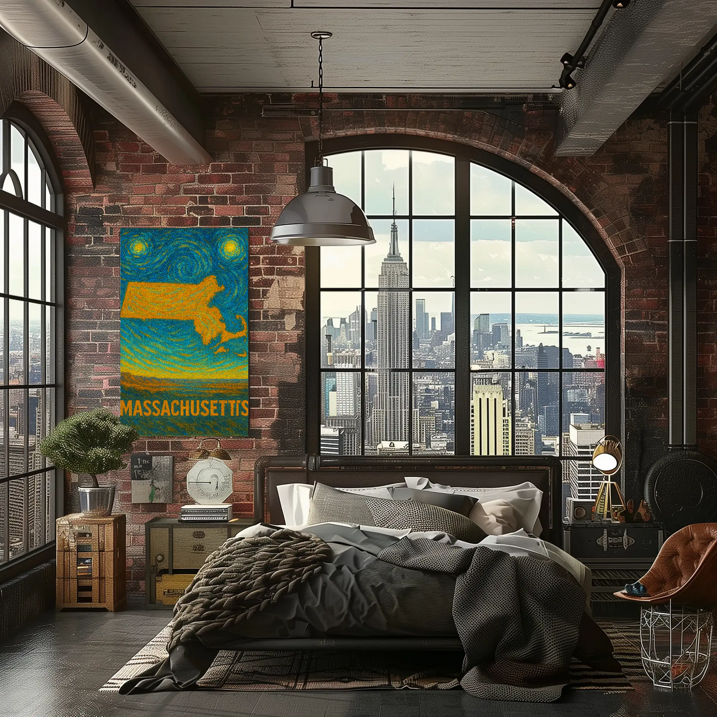Massachusetts Starry Night Poster