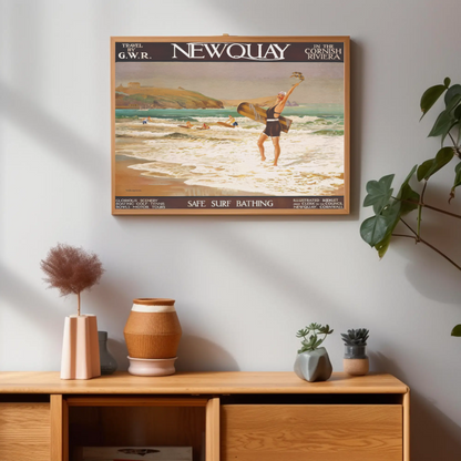 Newquay Cornish Riviera Travel Poster