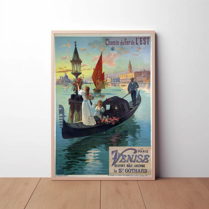 Paris to Venice – Travel Poster via St. Gothard