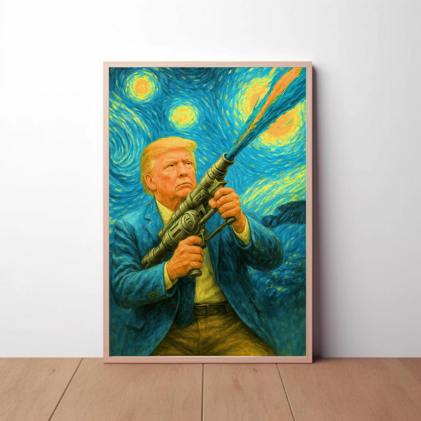 Trump Van Gough Starry Night Vintage Poster