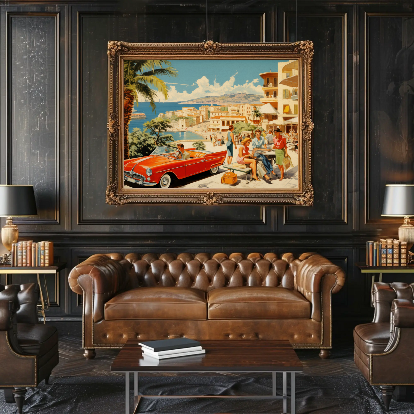 Mediterranean Coast Vintage Travel Poster