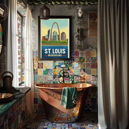 St. Louis Missouri Vintage Poster - Gateway Arch