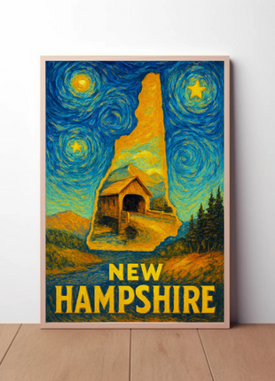 New Hampshire Starry Night Poster