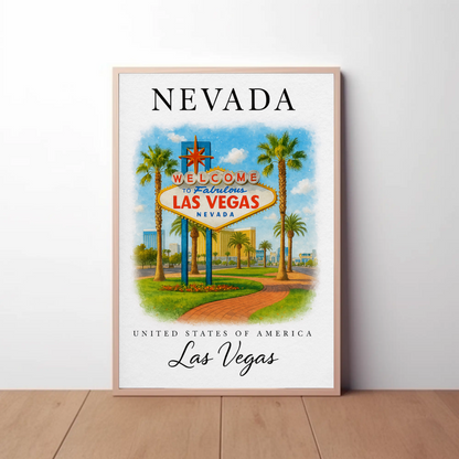 Nevada, Las Vegas Signature Series Vintage Travel Poster