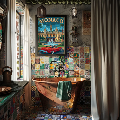 Elegant Monaco Vintage Poster