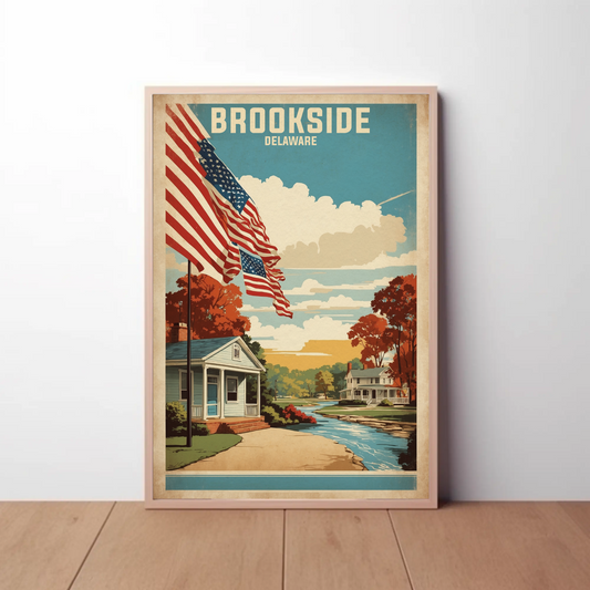 Brookside Delaware American Scene Art Vintage Travel Poster