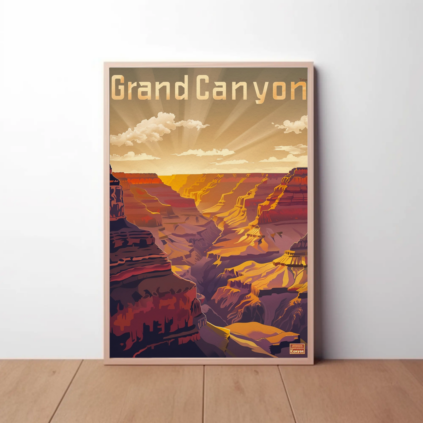 Grand Canyon National Park Sunset Vintage Travel Poster