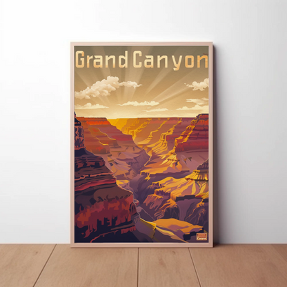 Grand Canyon National Park Sunset Vintage Travel Poster