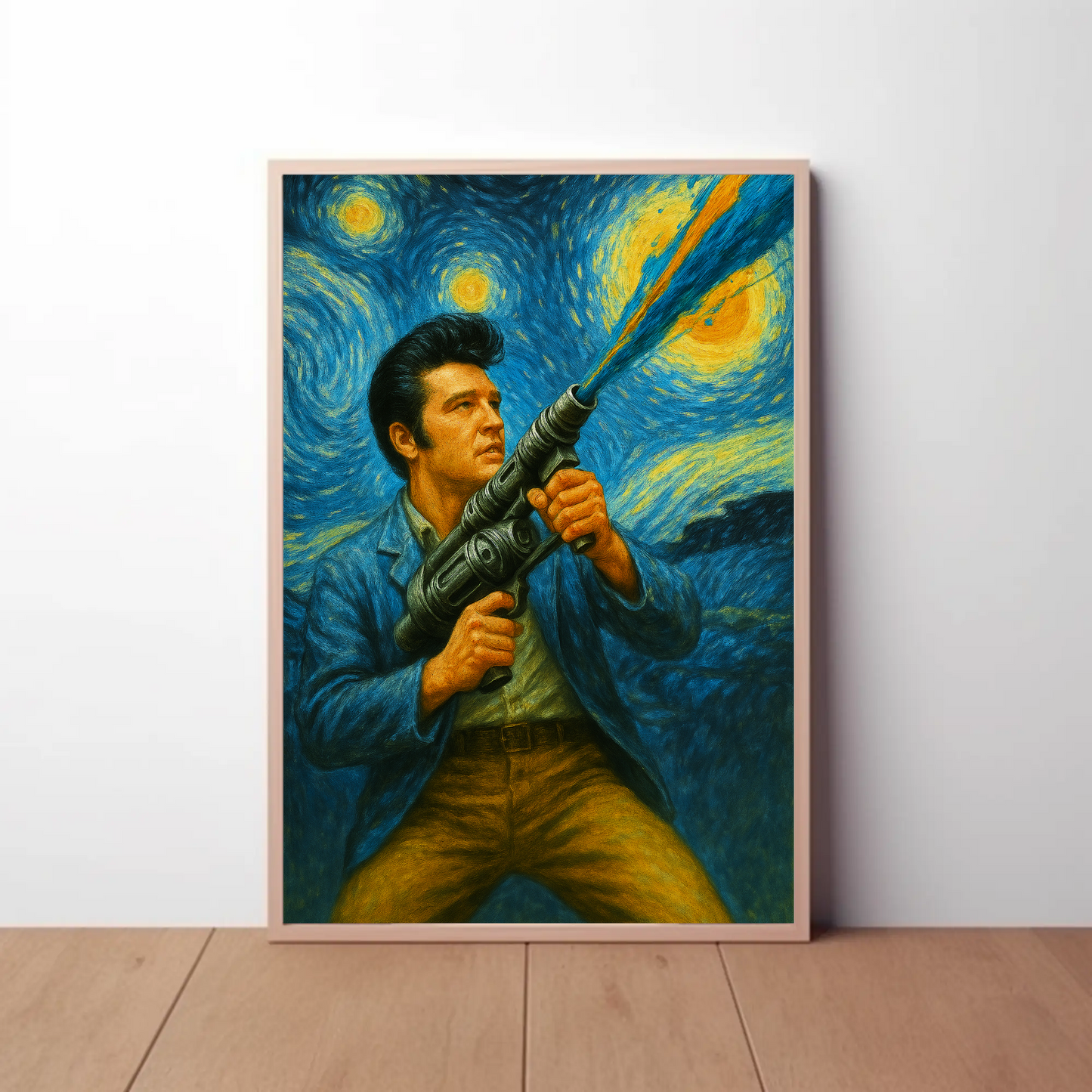 Elvis Starry Night Warrior Strength In Stars Vintage Travel Poster