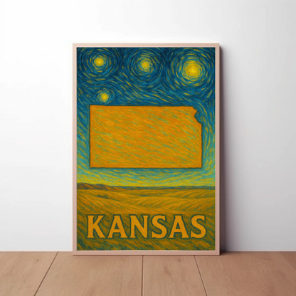 Kansas Starry Night Poster