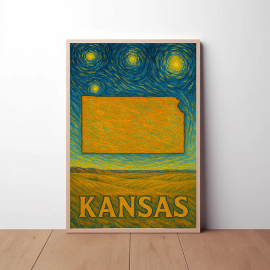 Kansas Starry Night Poster