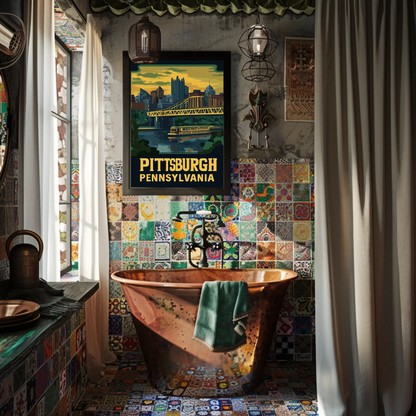 Pittsburgh, Pennsylvania Vintage Travel Poster