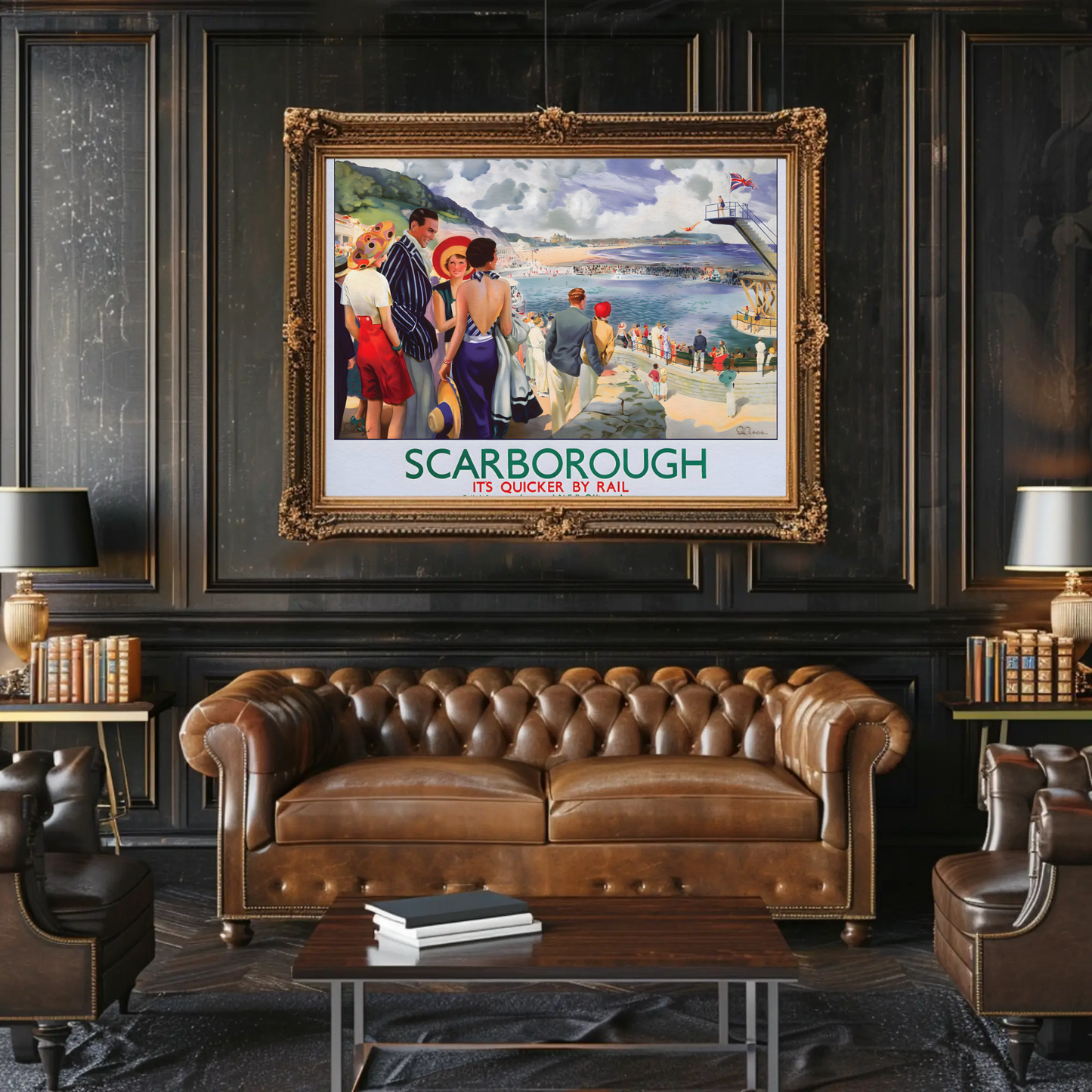 Scarborough - It's Quicker by Rail Poster