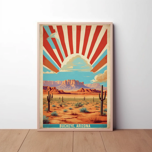 Buckeye Arizona American Scene Art Vintage Travel Poster