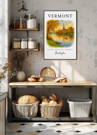 Vermont, Burlington Signature Series Vintage Travel Poster