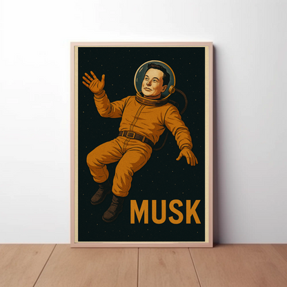 Elon Musk Astronaut Space Poster