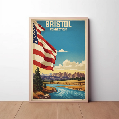 Bristol Connecticut American Scene Art Vintage Travel Poster