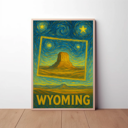 Wyoming Starry Night Poster