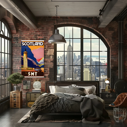 Scotland SMT Bus Travel Vintage Poster