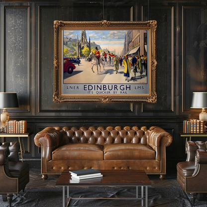 Edinburgh Travel by Rail Poster