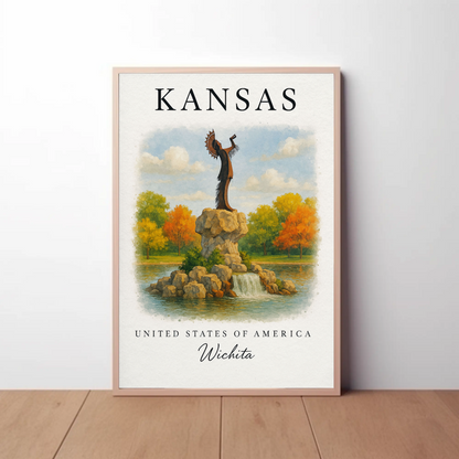 Kansas, Wichita Signature Series Vintage Travel Poster