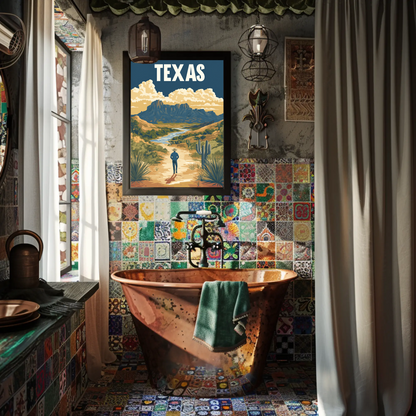 Texas Vintage Poster - Western Landscape