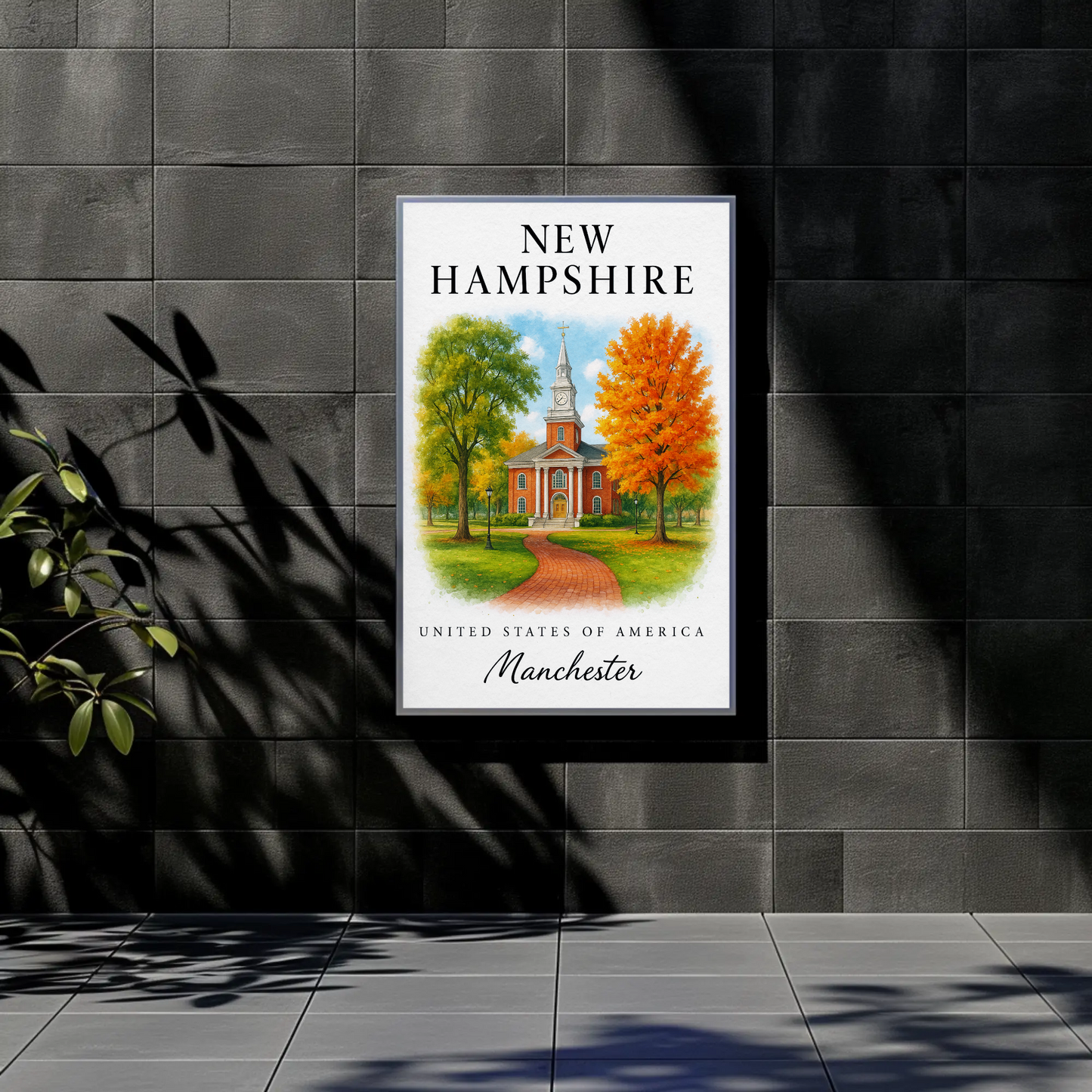 New Hampshire, Manchester Signature Series Vintage Travel Poster