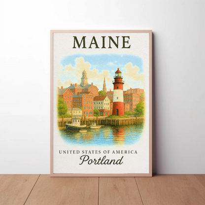 Maine, Portland Signature Series Vintage Travel Poster