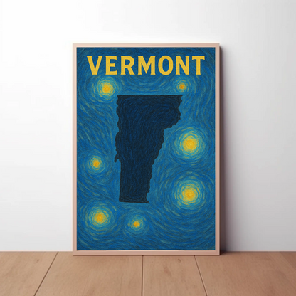 Vermont Starry Night Poster