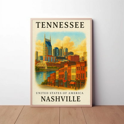 Tennessee, Nashville Signature Series Vintage Travel Poster