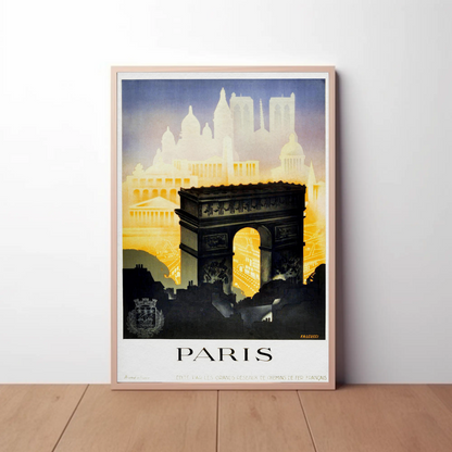Air France Paris Londres Flight Vintage Travel Poster