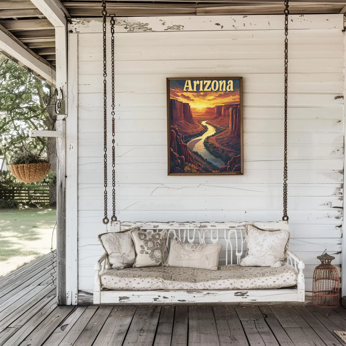 Arizona Vintage Poster - Canyon Sunset