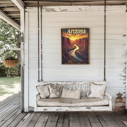 Arizona Vintage Poster - Canyon Sunset