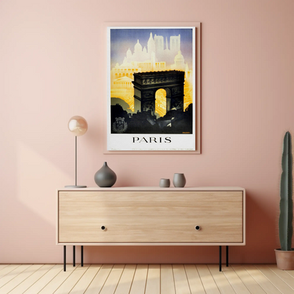 Air France Paris Londres Flight Vintage Travel Poster