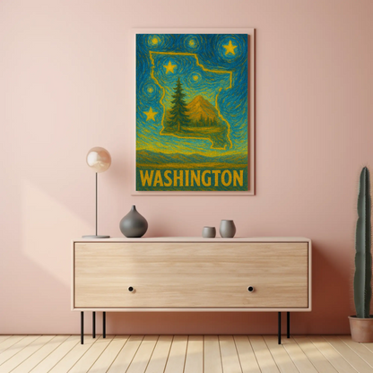 Washington Starry Night Poster