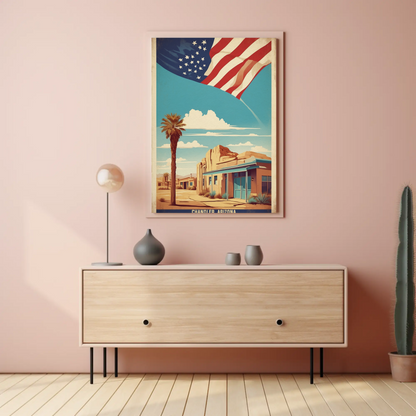 Chandler Arizona American Pride Vintage Travel Poster