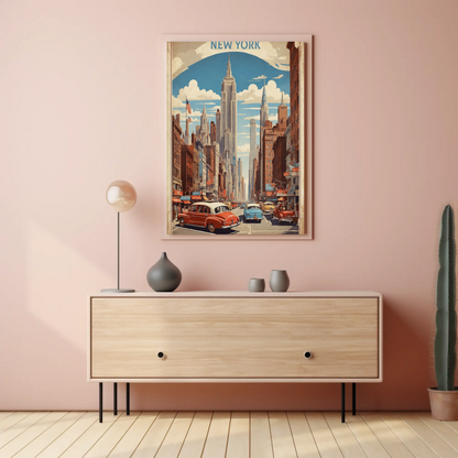 New York City Empire Street View Vintage Travel Poster