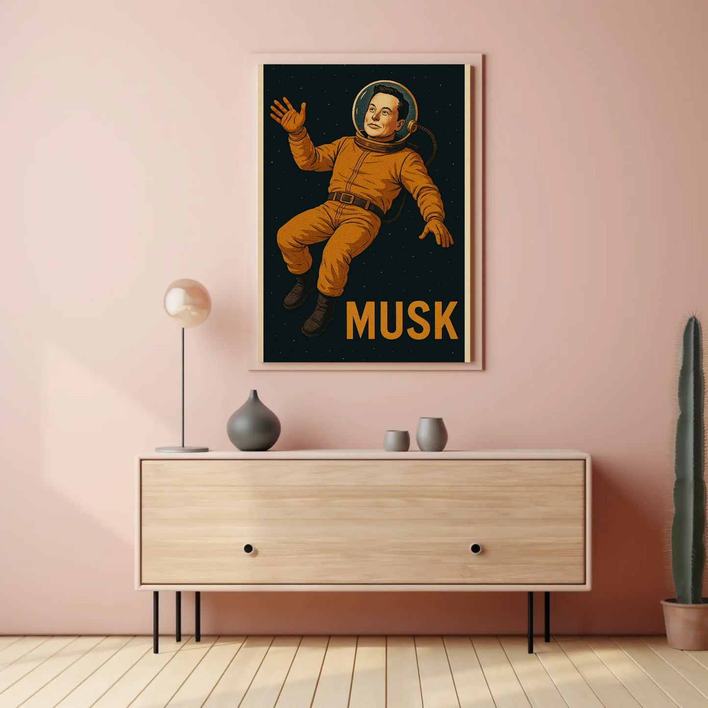 Elon Musk Astronaut Space Poster