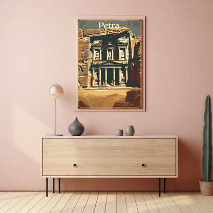 Petra Jordan Ancient Architecture Desert Poster