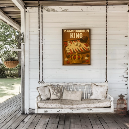 Backgammon King Vintage Poster