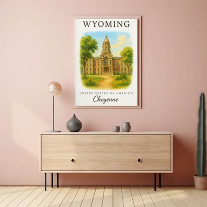 Wyoming, Cheyenne Signature Series Vintage Travel Poster