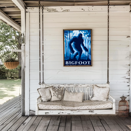 Bigfoot Silhouette Forest Legend Cryptid Poster Print