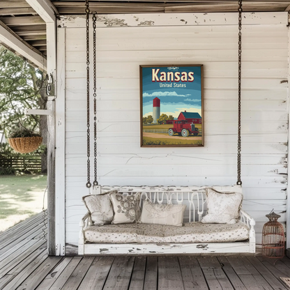 Kansas Farm Truck Vintage Poster