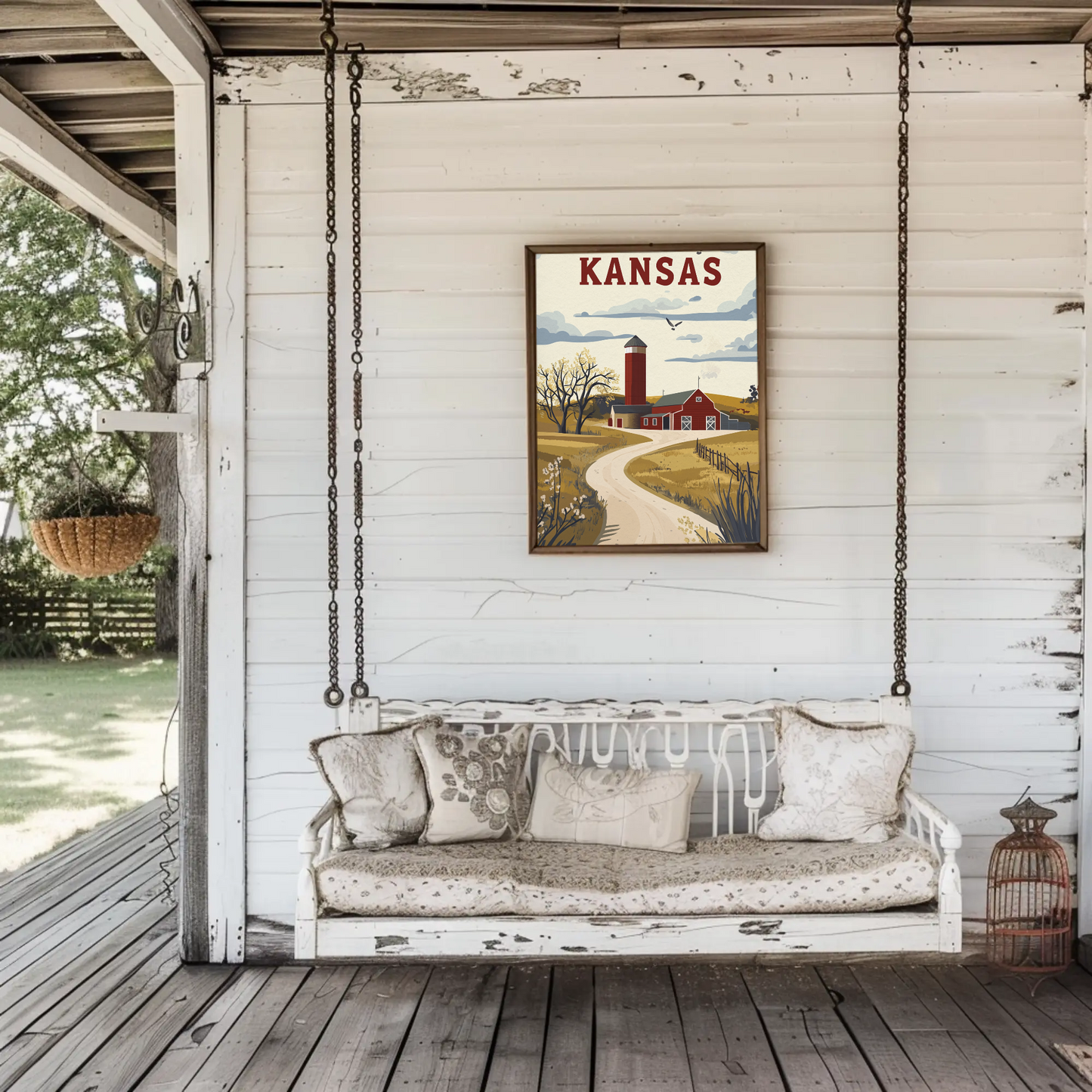 Kansas Prairie House Vintage Poster