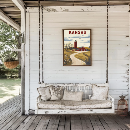 Kansas Prairie House Vintage Poster