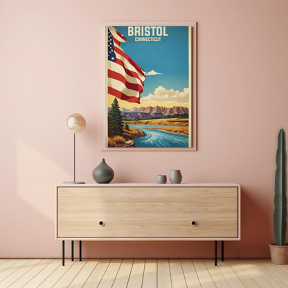 Bristol Connecticut American Scene Art Vintage Travel Poster
