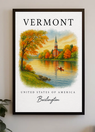 Vermont, Burlington Signature Series Vintage Travel Poster