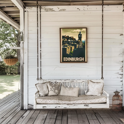 Edinburgh, Scotland Vintage Style Poster